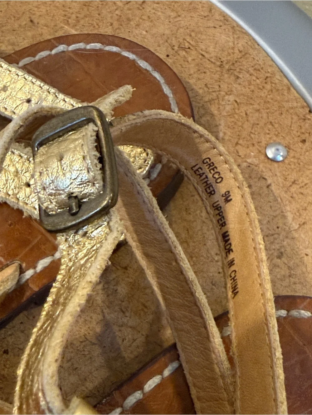 Sam Edelman Gold Greco Leather Gladiator Sandals